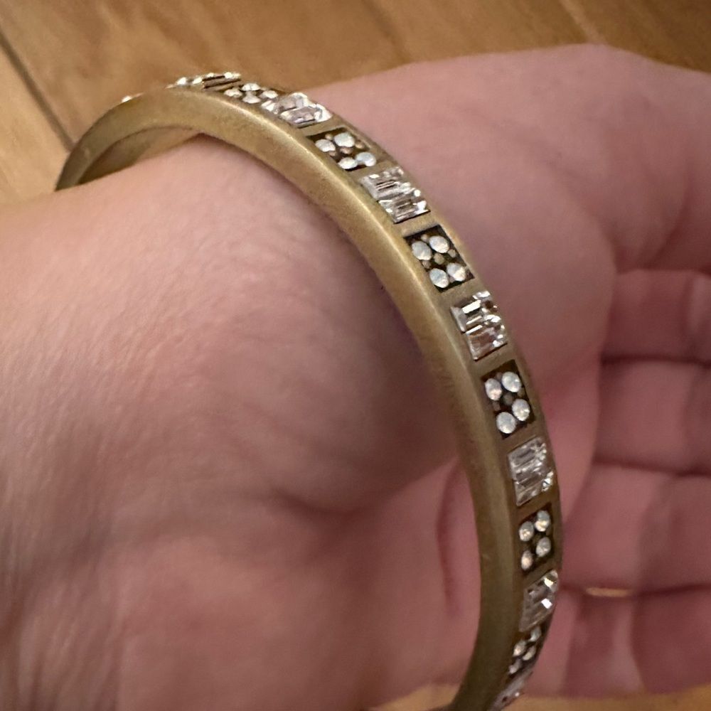 Silpada KR Swarovski crystals bangle brass bracelet - Picture 3 of 3